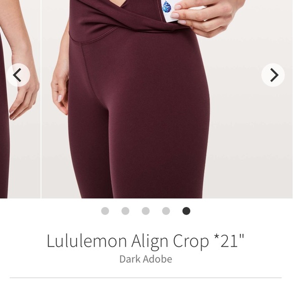 lululemon athletica Pants - Lululemon Align high rise crop dark adobe 21” 4 vguc